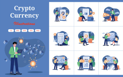 M466_ Illustrazioni di criptovaluta