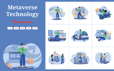 M468_Metaverse-Technologie-Illustrationspaket
