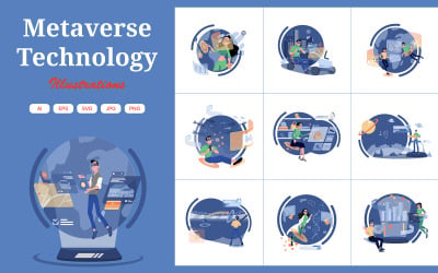Pacchetto illustrazioni M454_Metaverse
