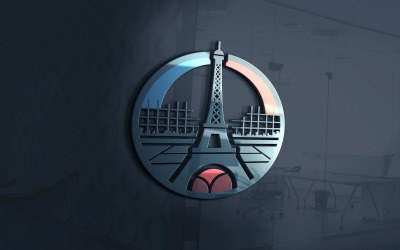 Векторний файл шаблону логотипа паризької тенісної школи