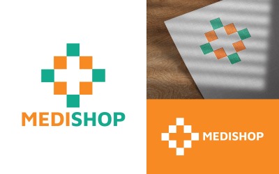 Conception de modèle de logo créatif Medishop