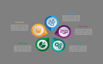 Design de infográfico de negócios estilo círculo.