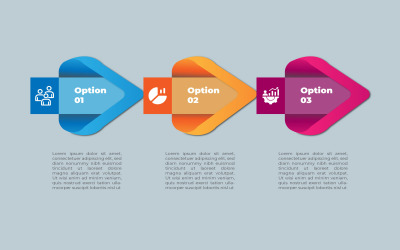 Design infográfico vetorial simples de 3 etapas.