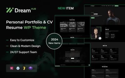 DreamHub – Personal Portfolio &amp;amp; CV Resume WordPress Theme