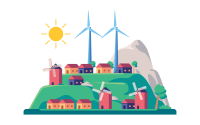 Ilustración de Vector de energía eólica