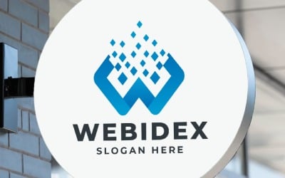 Modello di logo della lettera W di Webidex
