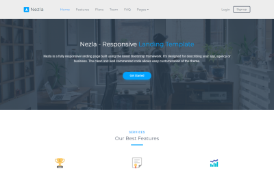 Nezla — адаптивный шаблон целевой страницы Bootstrap 5