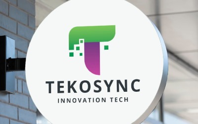 Шаблон логотипу Tekosync літера T
