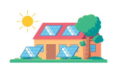 Sluneční Energie Vektorové Ilustrace