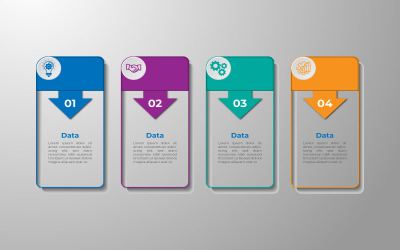 Square style 4 step vector infographic design.