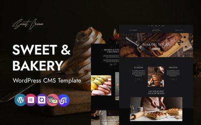 Sweetcream - Bageri och Cookie Shop CMS WordPress Elementor Theme