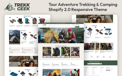 Trekk Geek - Tour Adventure Treking &amp;amp; Camping Store Víceúčelový Shopify 2.0 responzivní motiv