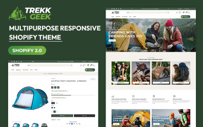 Trekk Geek - Tur Macerası Trekking ve Kampçılık, Doğa Yürüyüşü Çok Amaçlı Shopify 2.0 Duyarlı Teması