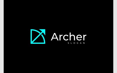 Arquero Arco Flecha Logotipo Simple