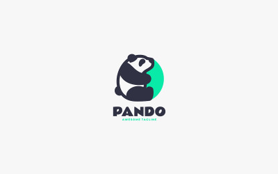 Einfaches Panda-Maskottchen-Logo 4