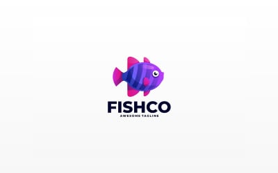 Fish Gradient Colorful Logo 3