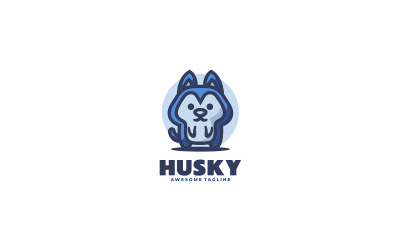 Husky-Maskottchen-Cartoon-Logo 2