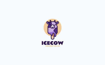 Ice Cow Mascot rajzfilm logó