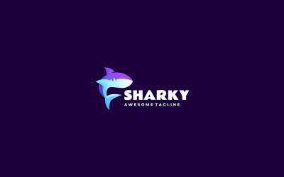 Köpekbalığı Degrade Renkli Logo 3