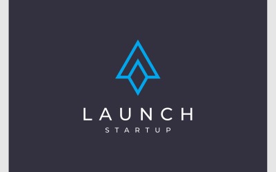 Letter A Startup Lancering Eenvoudig Logo