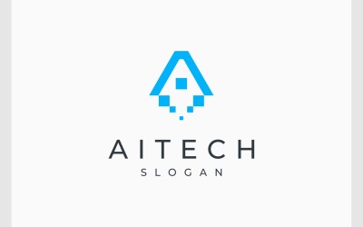 Letter A Technology Digital Logo