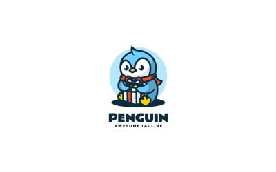 Logo 4 del fumetto della mascotte del pinguino