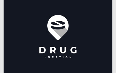 Logotipo De Ubicación Del Mapa De Pin De Medicina De Drogas