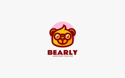 Medvědí hlava maskota kreslené Logo