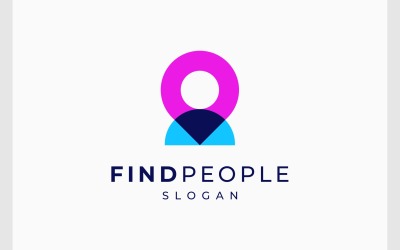 Pin Harita Kişilerin Konumu Modern Logo