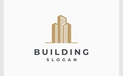 Building Apartment Real Estate Gold Luxury Logo