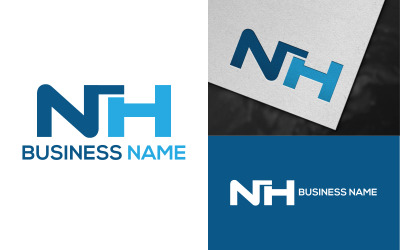 Diseño de plantilla de logotipo de letra NH de lujo