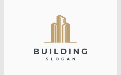 Gebäude, Wohnung, Immobilien, Gold, Luxus, Logo