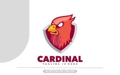 Кардинал талисман дизайн логотипа спорта