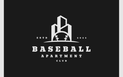 Logo della costruzione di appartamenti di sport della squadra di baseball