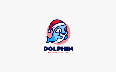 Logotipo de dibujos animados de mascota delfín 2