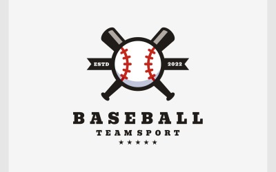 Logotipo retro vintage del deporte de béisbol