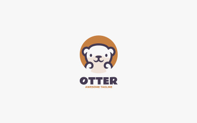 Otter Line Art Logo Style