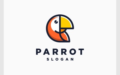 Simpatico logo dell&amp;#39;uccello dell&amp;#39;ara del pappagallo della mascotte