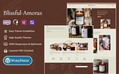 BlissfulAmoras - Tema WooCommerce de vela de soja natural e artesanal perfeita