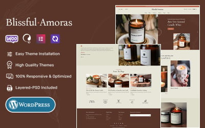 BlissfulAmoras - 完美的天然和手工大豆蜡烛 WooCommerce 主题