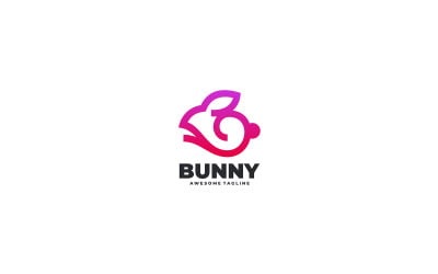 Bunny Gradient Line Art Logo