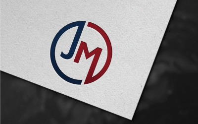 Conception de modèle de logo de lettre monogramme JM