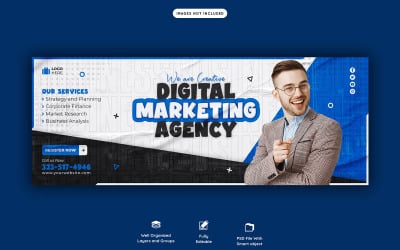 Digital Marketing Agency Social Media Banner Cover  Template