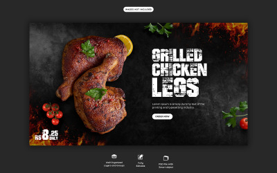 Food Manu Restaurant  Web Banner Template