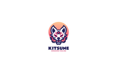 Kitsune eenvoudig mascotte-logo