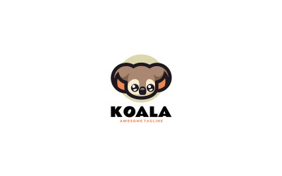 Koala Başı Basit Maskot Logosu