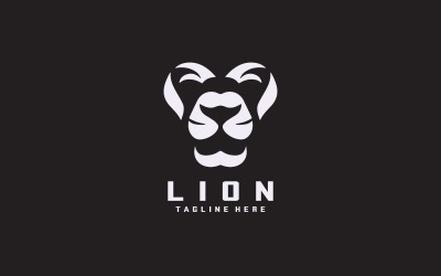 Szablon projektu logo twarzy lwa V1