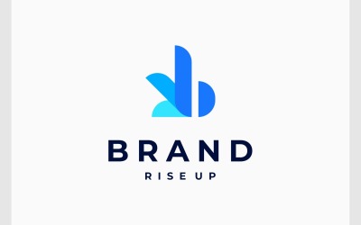 Bokstav B Initial Business Rise Up Framgång Logotyp