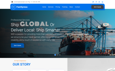 FastXpress - Szablon strony internetowej poświęconej logistyce i transportowi