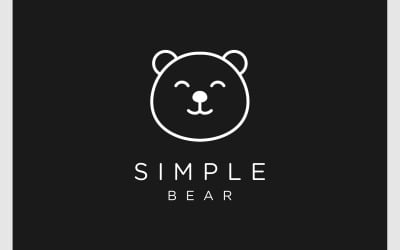 Logo della mascotte con contorno semplice della testa dell&amp;#39;orso